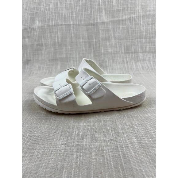 Birkenstock White Two-Strap Sandals Womens Size 9 - Picture 1 of 12